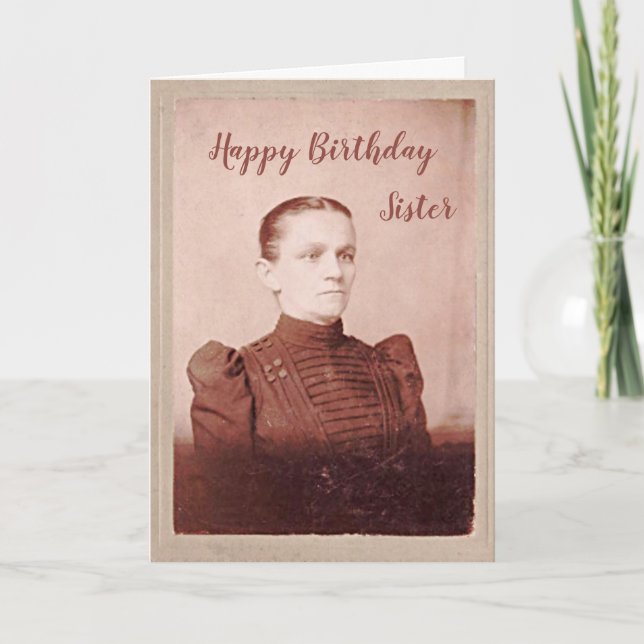 Cartão Aniversário Irmã Espero que Você Seja Mais Feliz d (Frente)