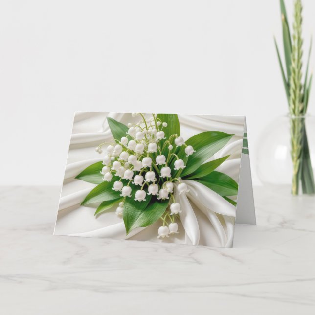 Cartão Aniversário Lily do Buquê do Vale (Frente)