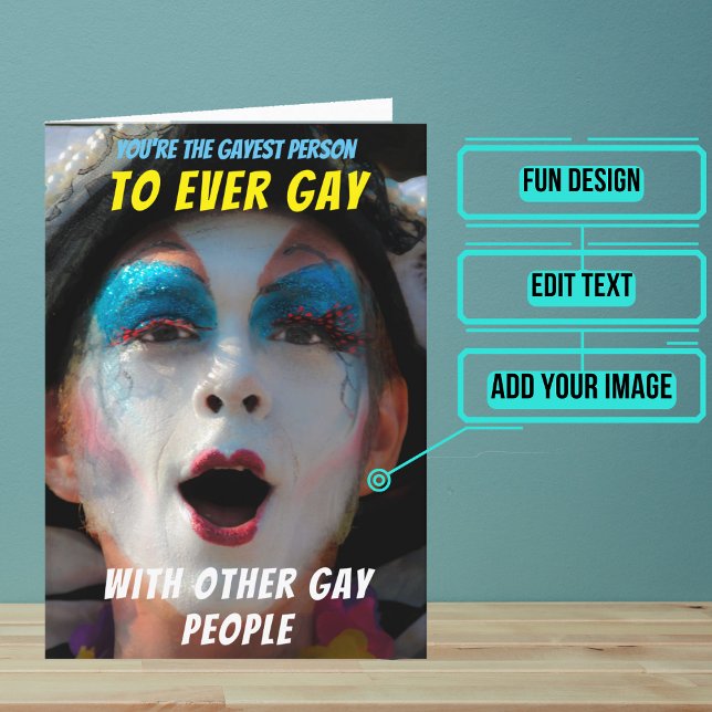 Cartão Aniversário mais Gay (Wish a very Happy Birth - gay to your favorite person with this LGBTQ+ inspired birthday card. )