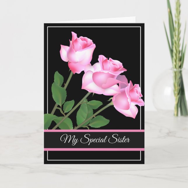 Cartão Aniversário - Minha Irmã Especial (Frente)