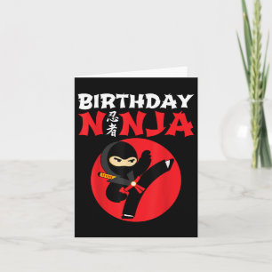 Cartão Aniversário Ninja - Crianças Festa de aniversário