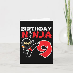 Cartão Aniversário Ninja - Festa Ninja de 9 Anos - Aniver