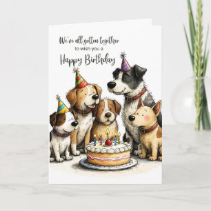 Cartão Aniversário no Escritório de Todos Nós Cachorros