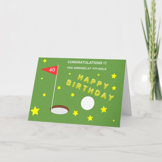 Cartão aniversário no golfe (Frente)