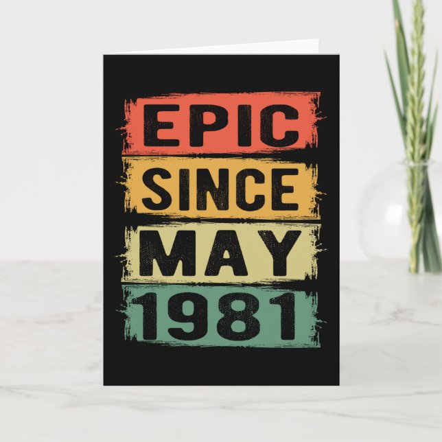 Cartão Aniversário No Nascer De Maio De 1981 (Frente)