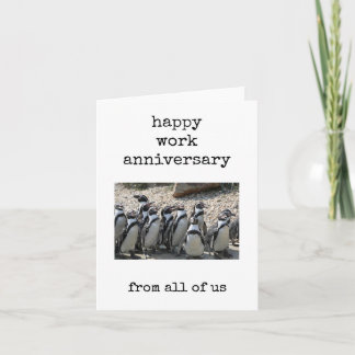 Cartão Aniversário no Trabalho, Tema Pinguim, De Todos Nó