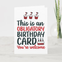 Aniversário Obrigatório Engraçado Sarcástico