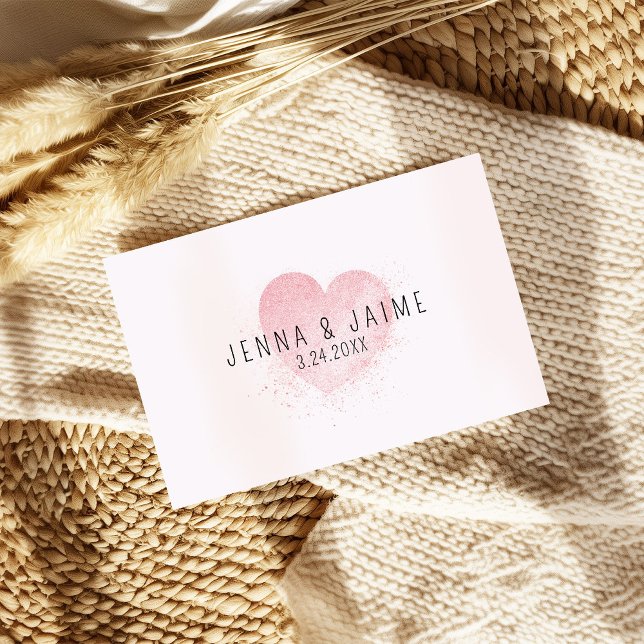 Cartão Aniversário ou Casamento de Coração Cor-de-Água Ro (Criador carregado)