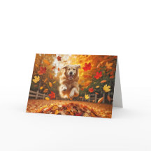 Aniversário Ouro Retriever Saltando Em Folhas