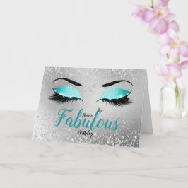 Cartão Aniversário Padrão de Olhos Leves Fabulosos e Turq