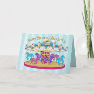 Cartão Aniversário - Pal Secreto - Carousel