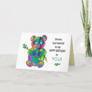 Cartão Aniversário, Panda Bear Colorida Kaleidoscope Grou