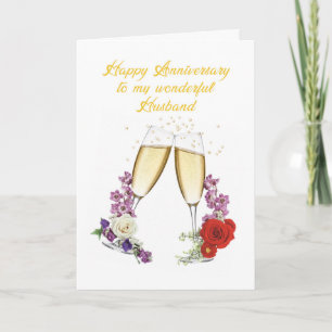 Cartão Aniversário para Marido com Champanhe
