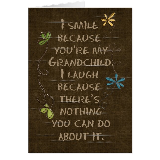 Cartão Aniversário para o neto-floral brilhante em castan (Frente)