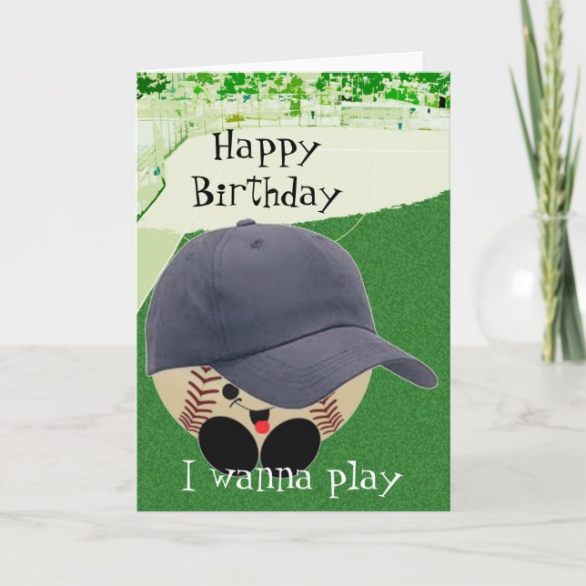 Cartão Aniversário para o ventilador do beisebol (Frente)