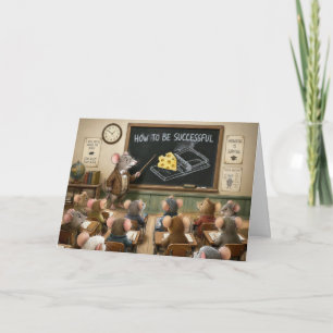 Cartão Aniversário para Professor Ratos em uma Sala de Au