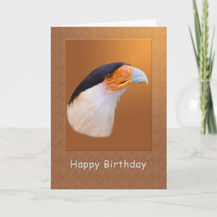 Cartão Aniversário, pássaro com crista do Caracara