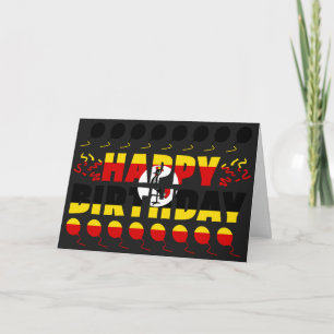 Cartão Aniversário Patriótico da Bandeira de Uganda