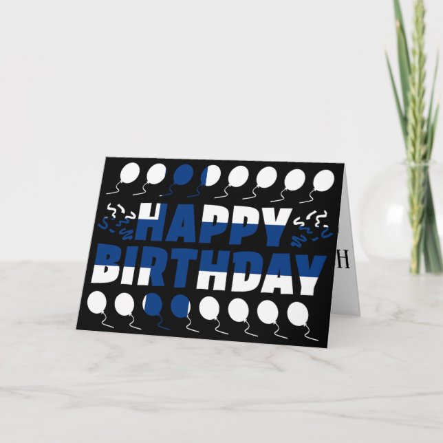 Cartão Aniversário Patriótico da Finlândia (Frente)