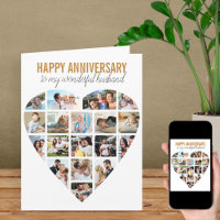 Aniversário Personalizado Branco da Colagem de Fot