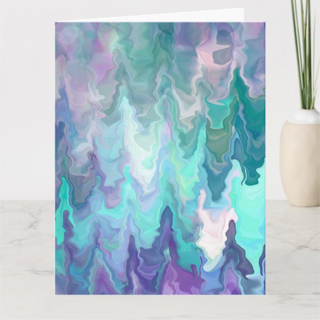 Cartão Aniversário Personalizado com Azul e Roxo bonito (Frente)