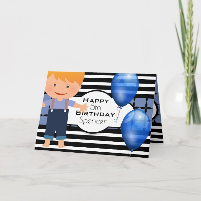 Cartão Aniversário Personalizado com Menino (Frente)