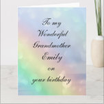 Cartão Aniversário personalizado da avó<br><div class="desc">Cartão personalizado bonito da avó do feliz aniversario.</div>