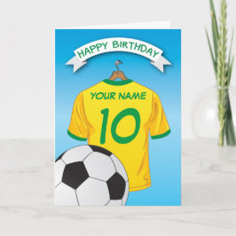 Cartão Aniversário Personalizado da Camisa Verde Amarela
