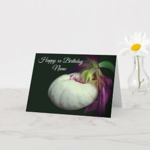 Cartão Aniversário Personalizado da Flor da Senhora Slipp