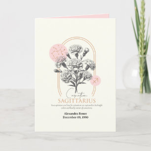 Cartão Aniversário Personalizado da Flor de Nascimento de