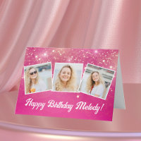 Aniversário Personalizado de Colagem de Fotos Gráf