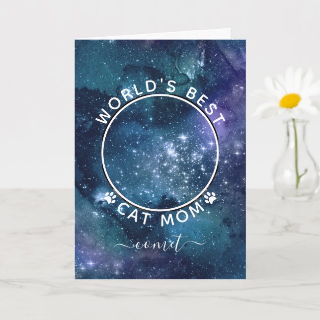 Cartão Aniversário Personalizado de Foto do Melhor Gato d (Planta pequena)