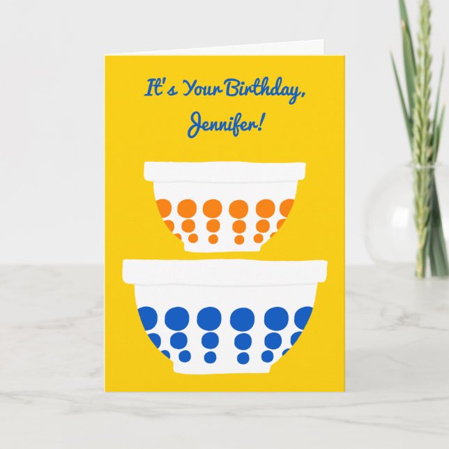 Cartão Aniversário Personalizado de Mistura de Bolinhas d (Frente)