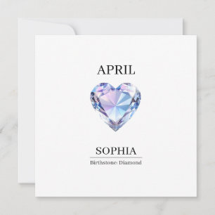 Cartão Aniversário Personalizado Diamante de Abril