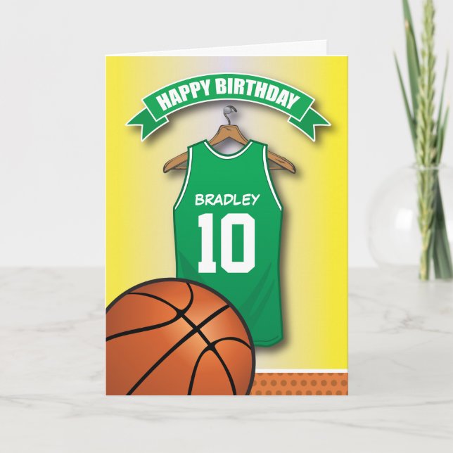Cartão Aniversário Personalizado Do Esporte De Basquete R (Frente)