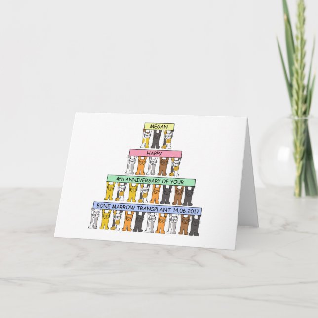 Cartão Aniversário Personalizado do Transplante de Medula (Frente)