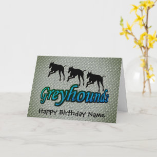 Cartão Aniversário Personalizado dos Greyhounds