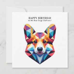Cartão Aniversário Personalizado Moderno do Pai de Cães C