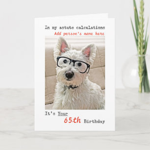 Cartão Aniversário Personalizado, Nome e Idade, Cão Ocide