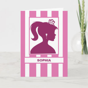 Cartão Aniversário personalizável da garota com boneca