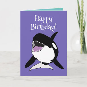 Cartão Aniversário Personável da Baleia Assassina Orca