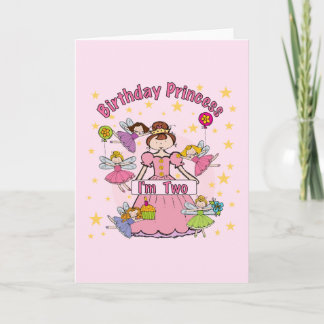 Cartão Aniversário Princesa Eu sou duas T-shirts e presen