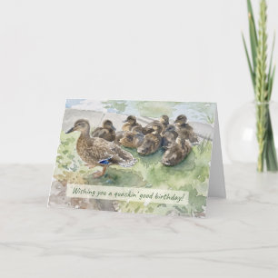 Cartão Aniversário Quackin 'Boa - Pato Aquarela