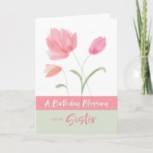 Cartão Aniversário Religioso Minha Irmã Bençando Flores R