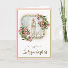 Cartão Aniversário Religioso Nossa Senhora de Fátima Virg
