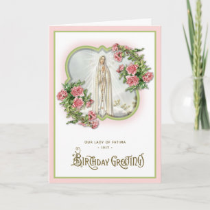 Cartão Aniversário Religioso Nossa Senhora de Fátima Virg
