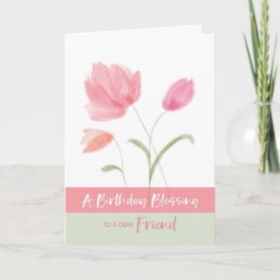 Cartão Aniversário Religioso para Amigo Bênção da Flor Ro