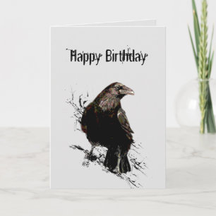Cartão Aniversário Romântico Querido Corvo Edgar Poe