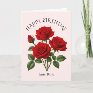 Cartão Aniversário Rosa de Junho