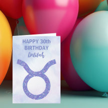 Aniversário roxo personalizado do signo de Touro A